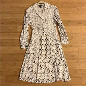 Club Monaco White Long Sleeve Dress